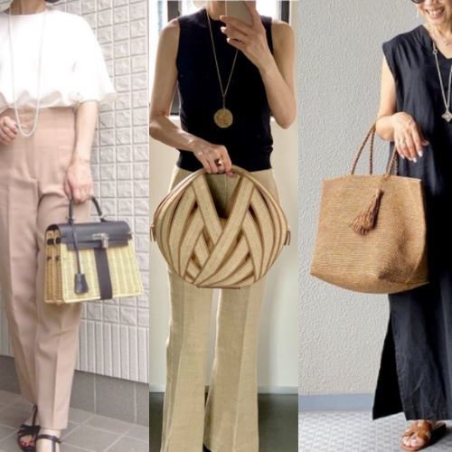 Jマダムのおしゃれコーデ 夏ファッションをセンスアップする かごバッグ コーデ Web Eclat 50代女性のためのファッション ビューティ ライフスタイル最新情報