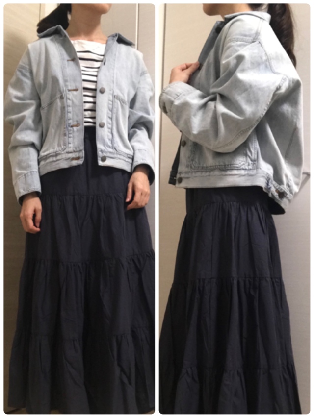 トップス:MACPHEE、スカート:titivate