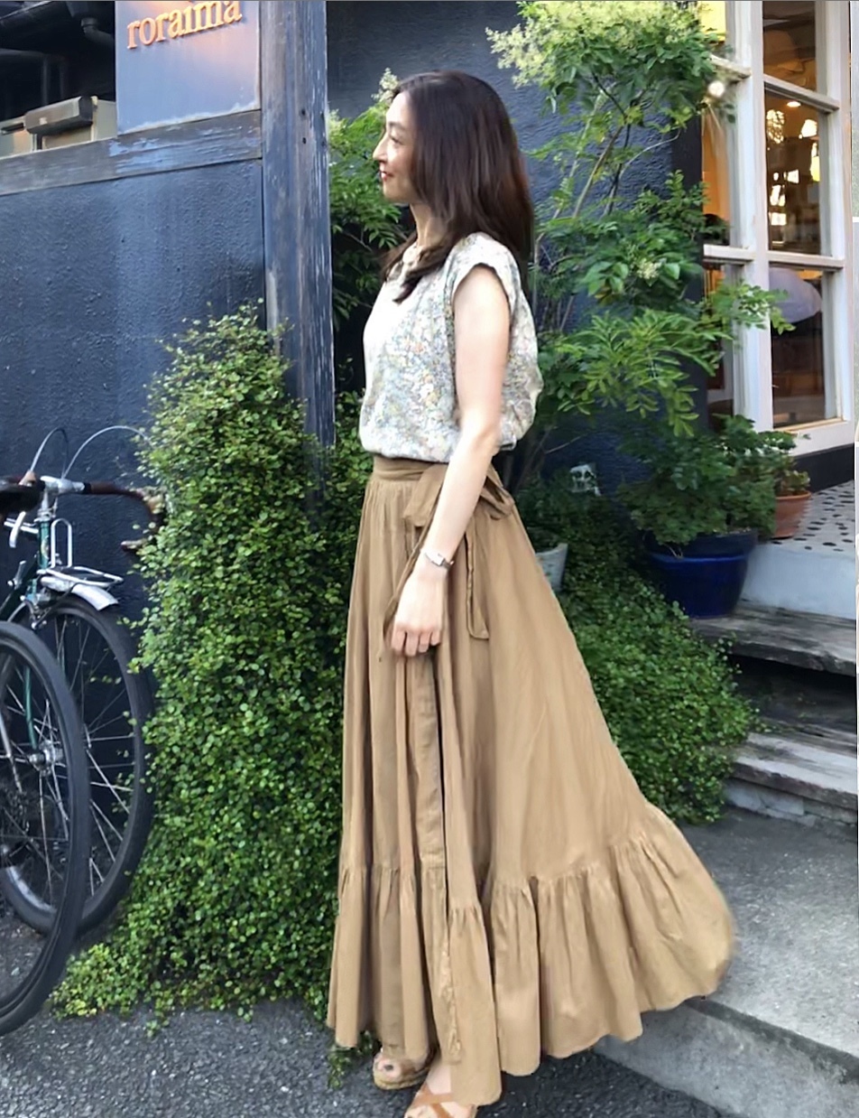 ティアード風リボンラップスカート