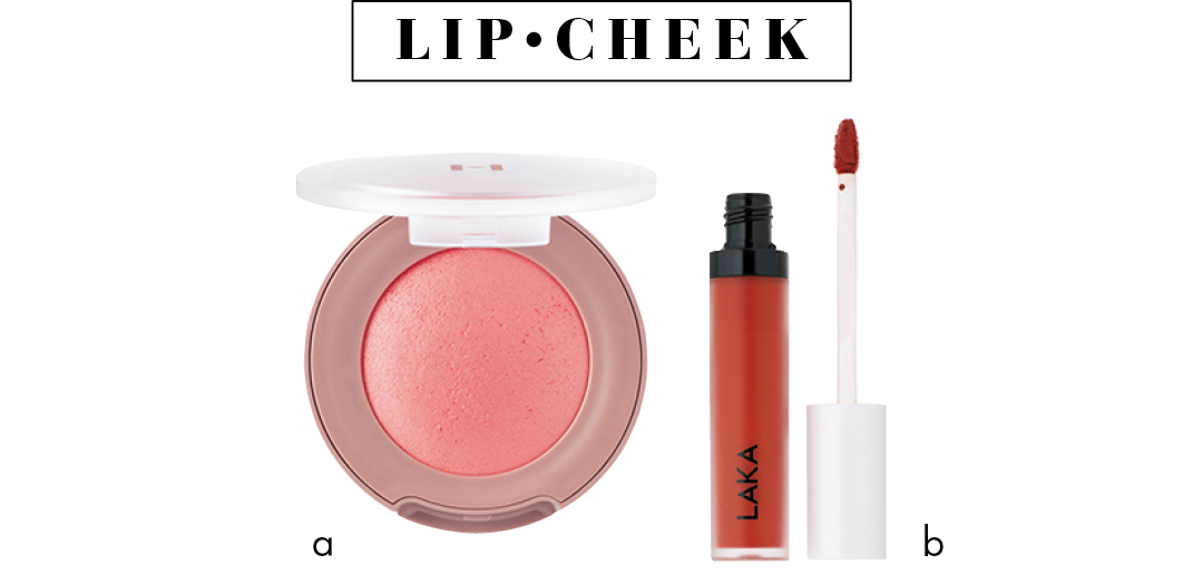LIP・CHEEK a hince トゥルー ディメンション グロウチーク Mellow b LAKA スムースマット リップティント 10 ¥1650/I-ne