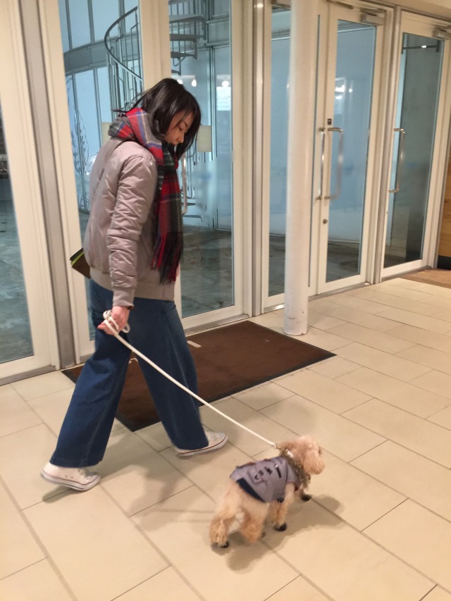 ちーちゃんとお揃いコーデでお散歩です。