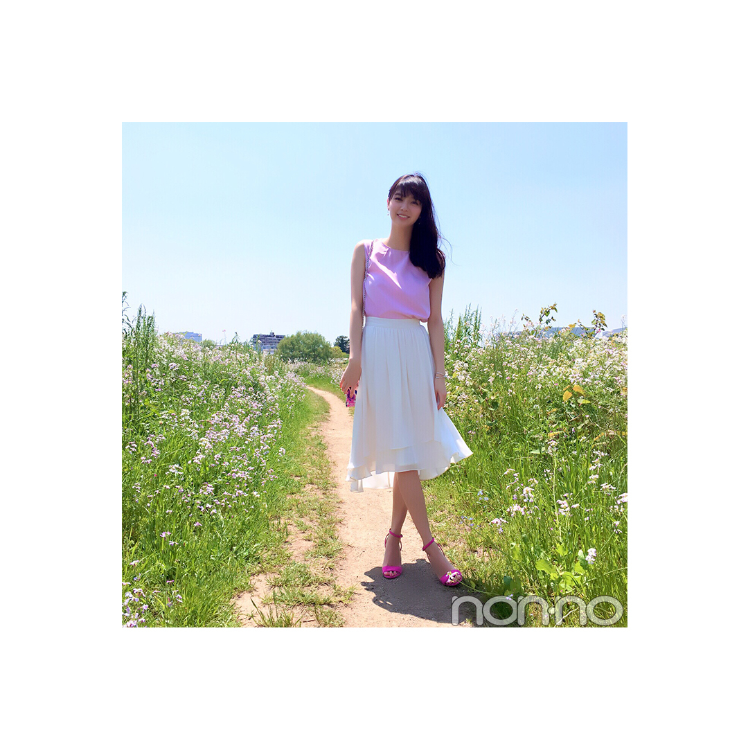 毎日コーデ★新川優愛の揺れスカートコーデが華やか可愛い♡_1_1