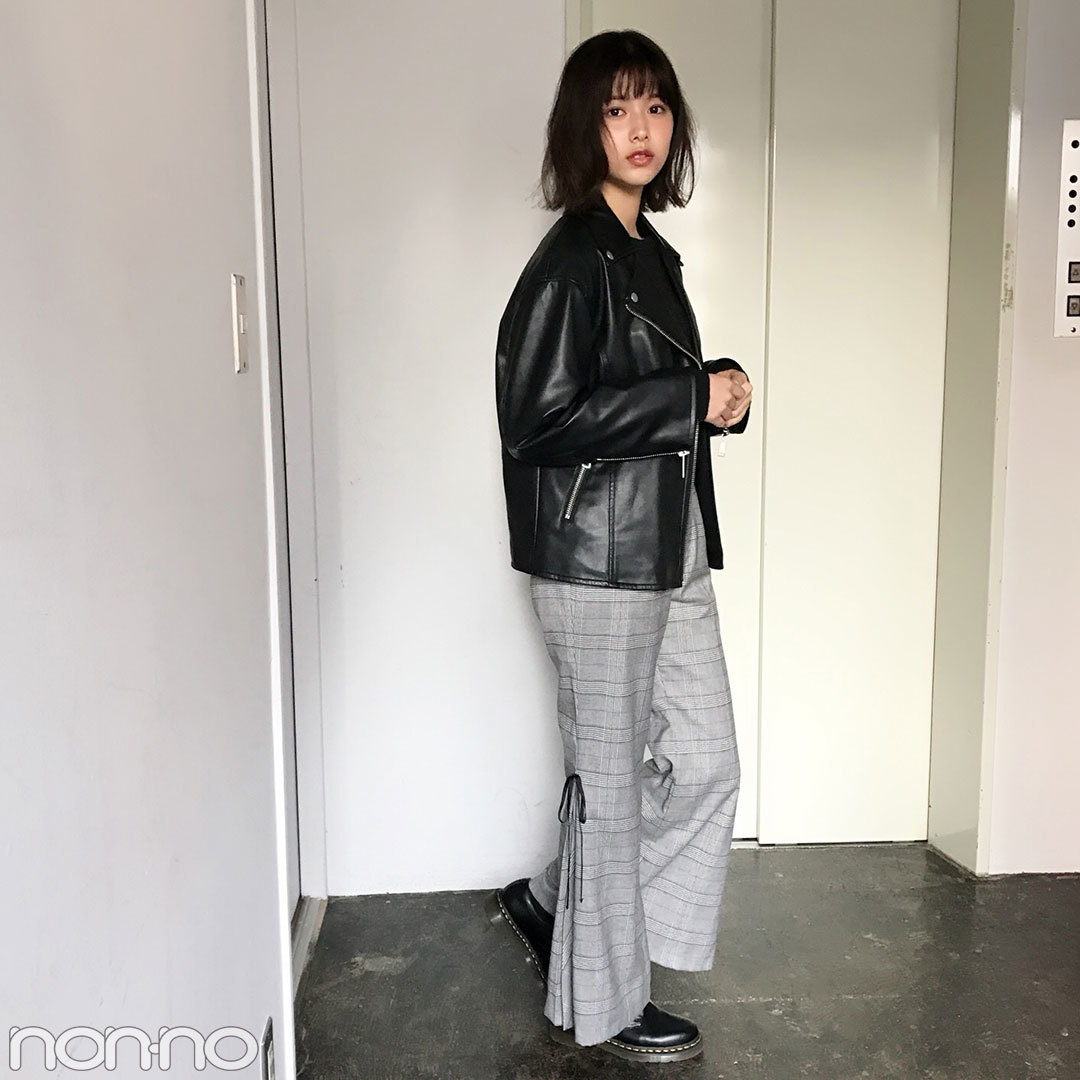 渡邉理佐はリリーブラウンのチェックパンツで今っぽコーデ!【モデルの私服】_1_1