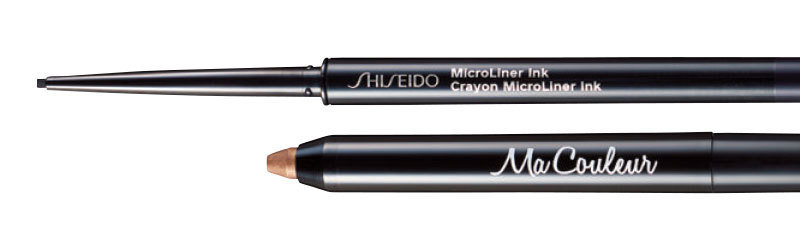 SHISEIDO マイクロライナーインク01¥3,500 /資生堂インターナショナルとマクレール クレヨンアイシャドウBR01¥1,500/桃谷順天館