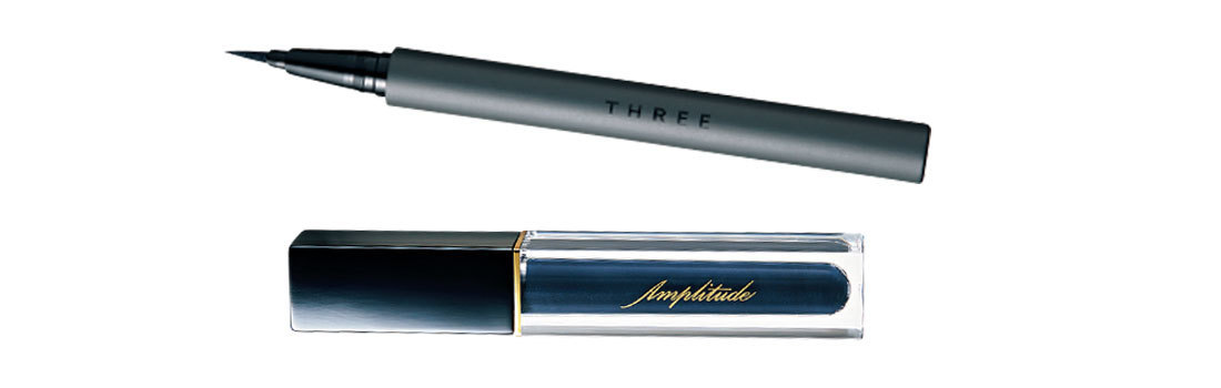 インディストラクティブルアイライナー 04¥3,500/THREE エクストラボリューム カラーマスカラ 06¥4,400/アンプリチュード