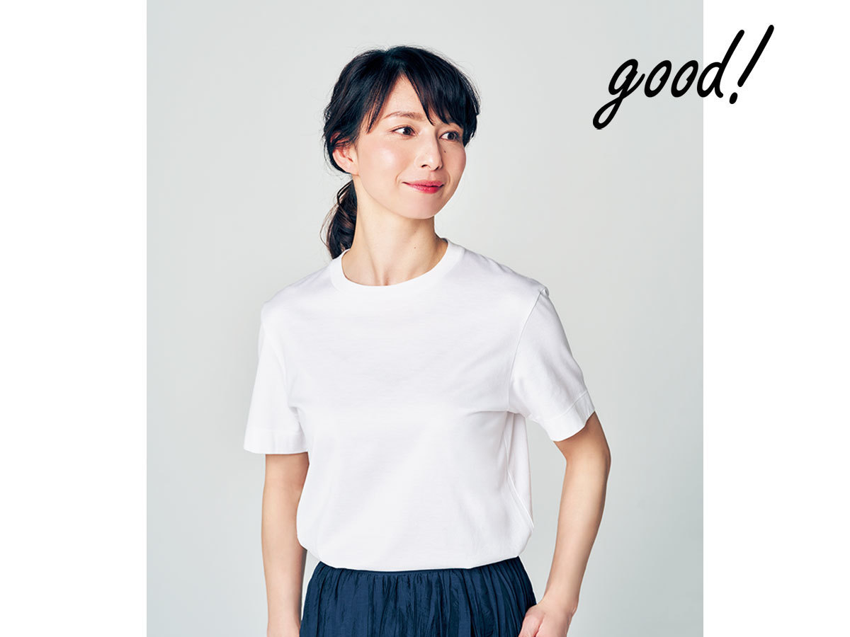 なで肩と下がってきたバスト白Tシャツ4