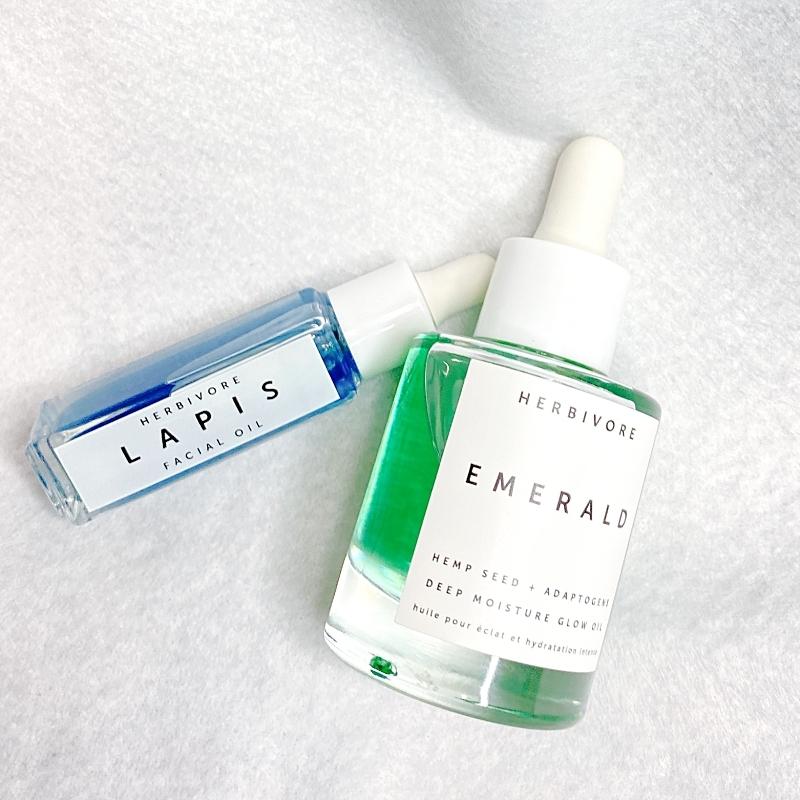 HERBIVOREBOTANICALS(ハービヴォアボタニカルズ)のエメラルドディープモイスチャーフェイスオイルとバランシングオイルのラピス