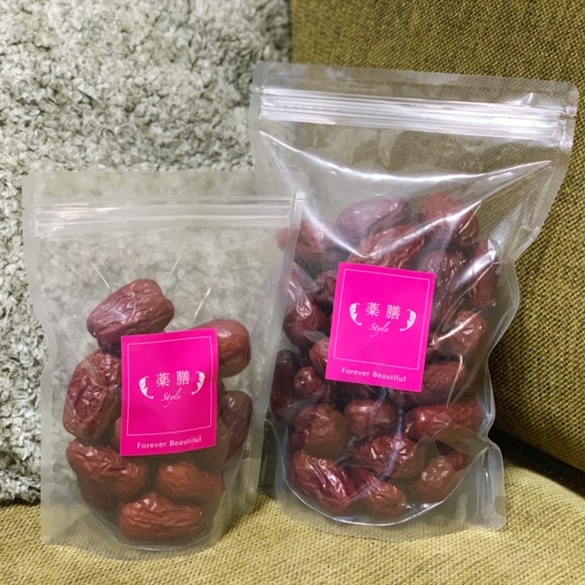 「ふかふかなつめ」
左:200g1200円 右:500g2600円