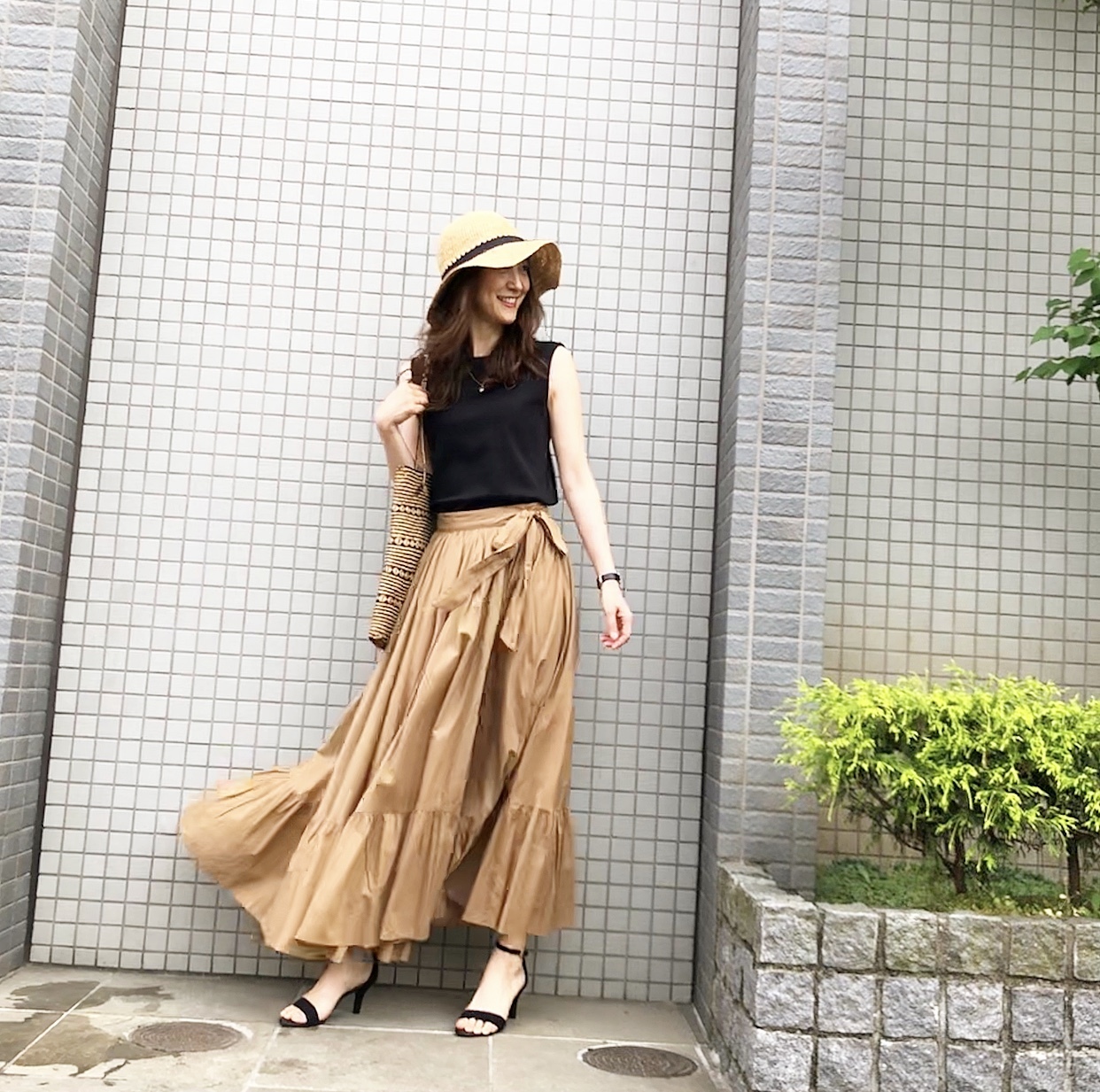 ティアード風リボンラップスカート