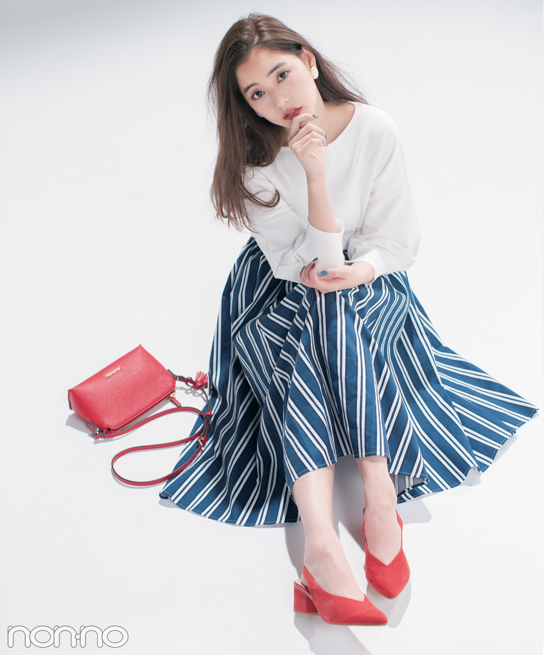 優子・七瀬・まなみんが着る! おしゃれ度急上昇♡ 赤×ネイビー×白の春コーデ4選_1_2