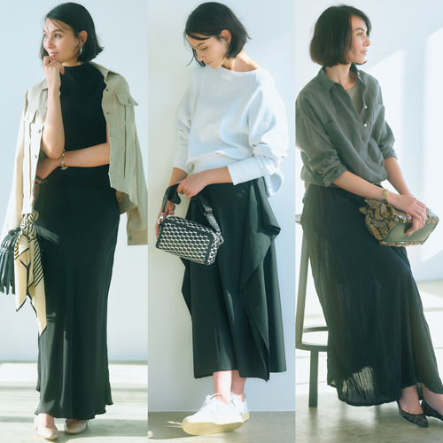 50代の女らしい 華やぎスカート コーデ Photo Gallery Web Eclat 50代女性のためのファッション ビューティ ライフスタイル最新情報