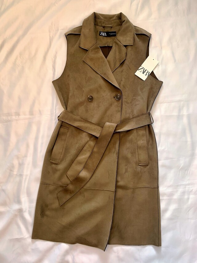 ZARA ロングフェイクスエードベスト