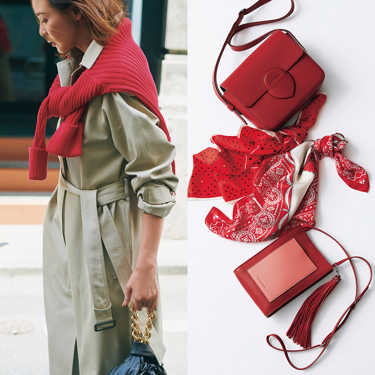 フレンチムードが復活 さし色に赤が今また新鮮なんです ファッション誌marisol マリソル 40代をもっとキレイに 女っぷり上々