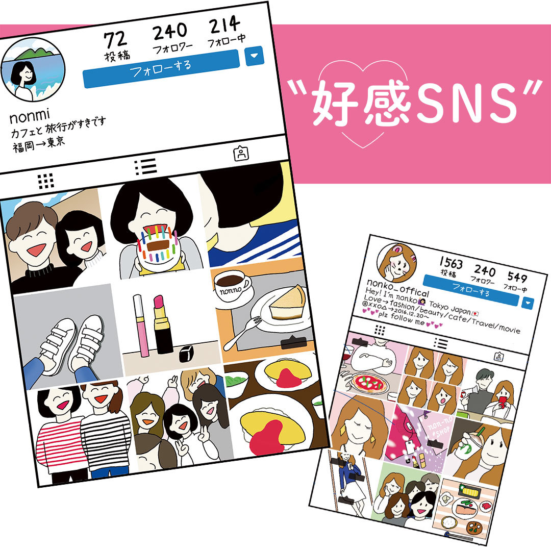 図解でよーくわかる Snsで好かれる投稿 Ng投稿を徹底研究 Non No Web ファッション 美容 モデル情報を毎日お届け