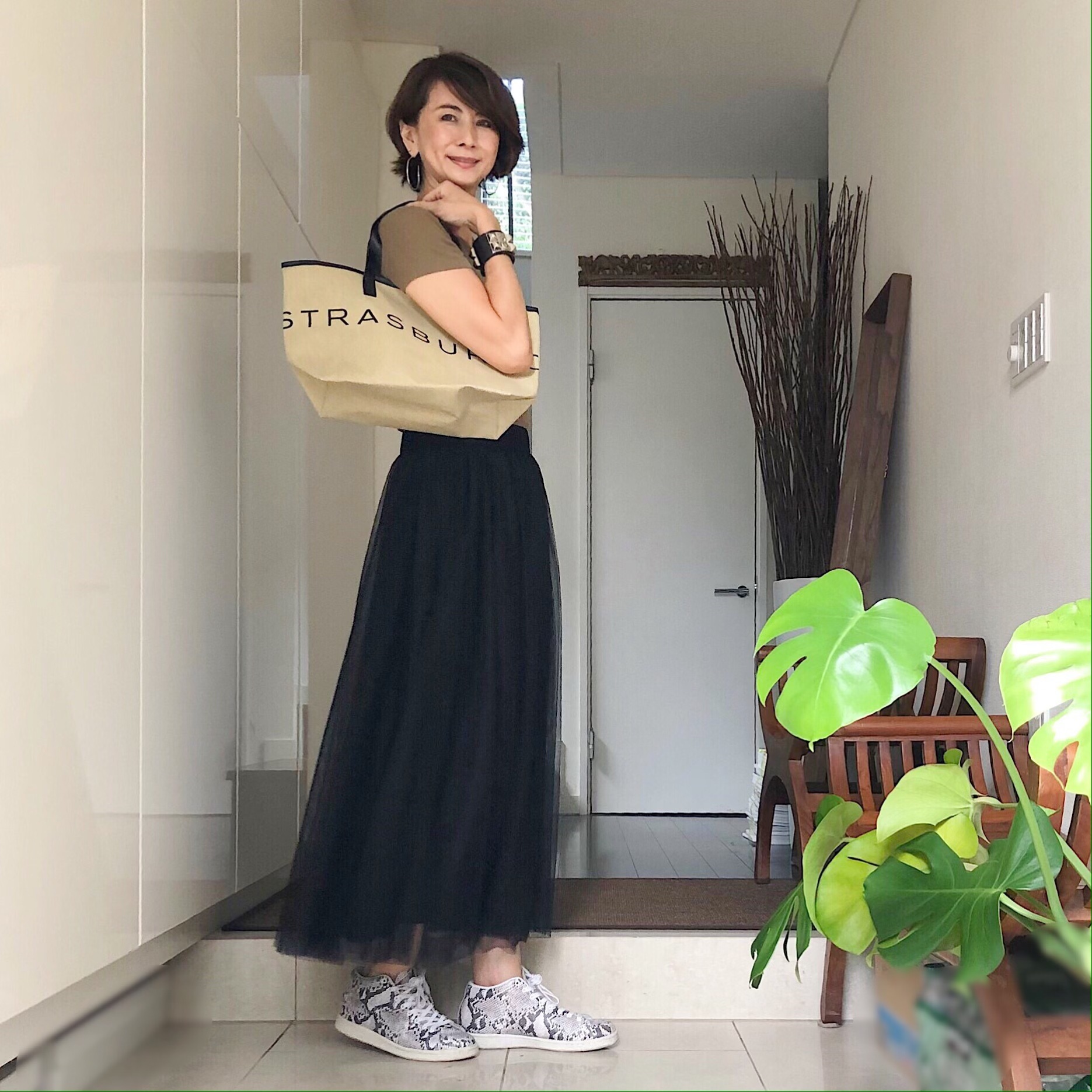 チュールスカート コーデ