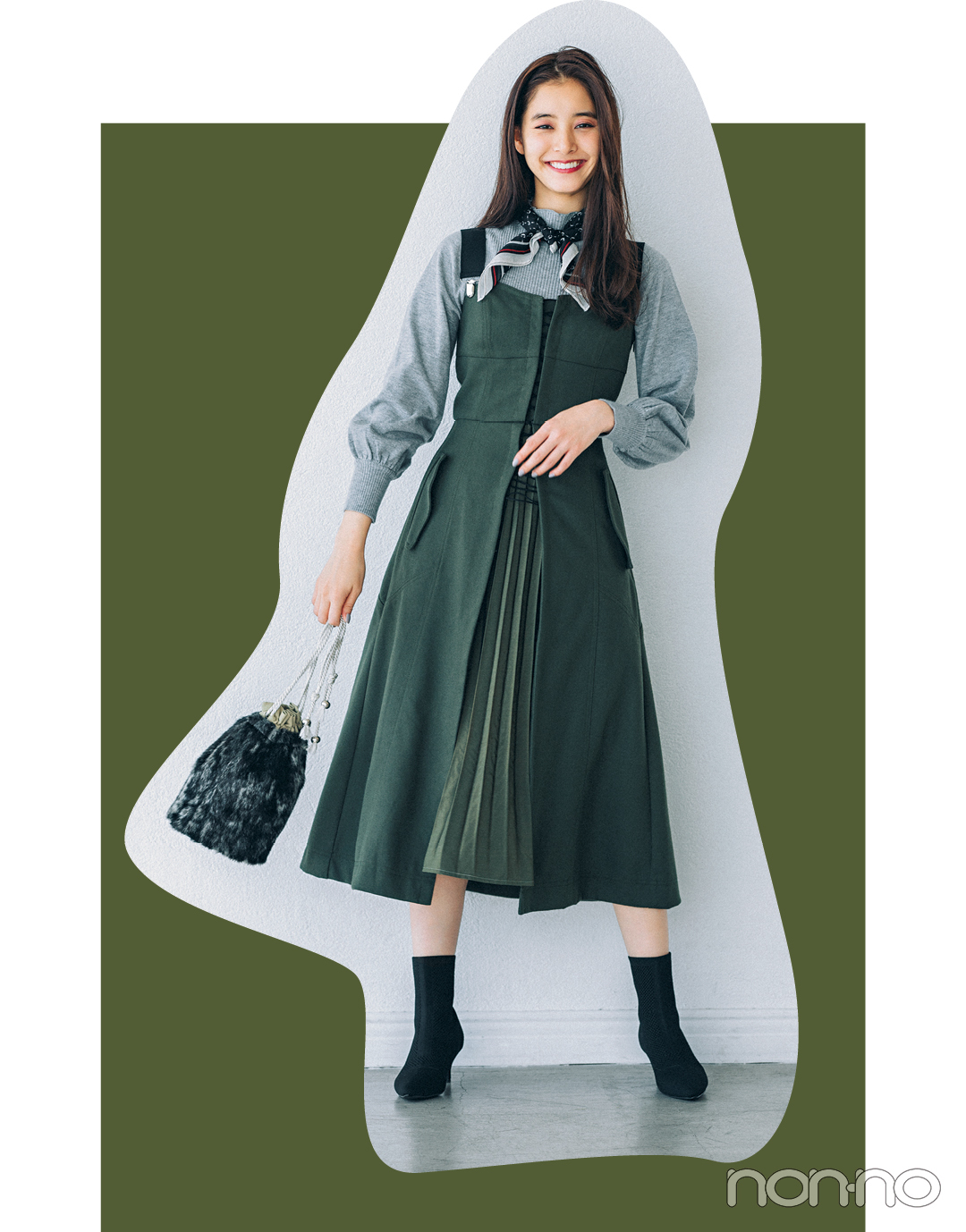 新木優子はミリタリーカーキをほんのり甘く♡ 4コーデを一気見!【今日のコーデはブラウン以外】_1_4