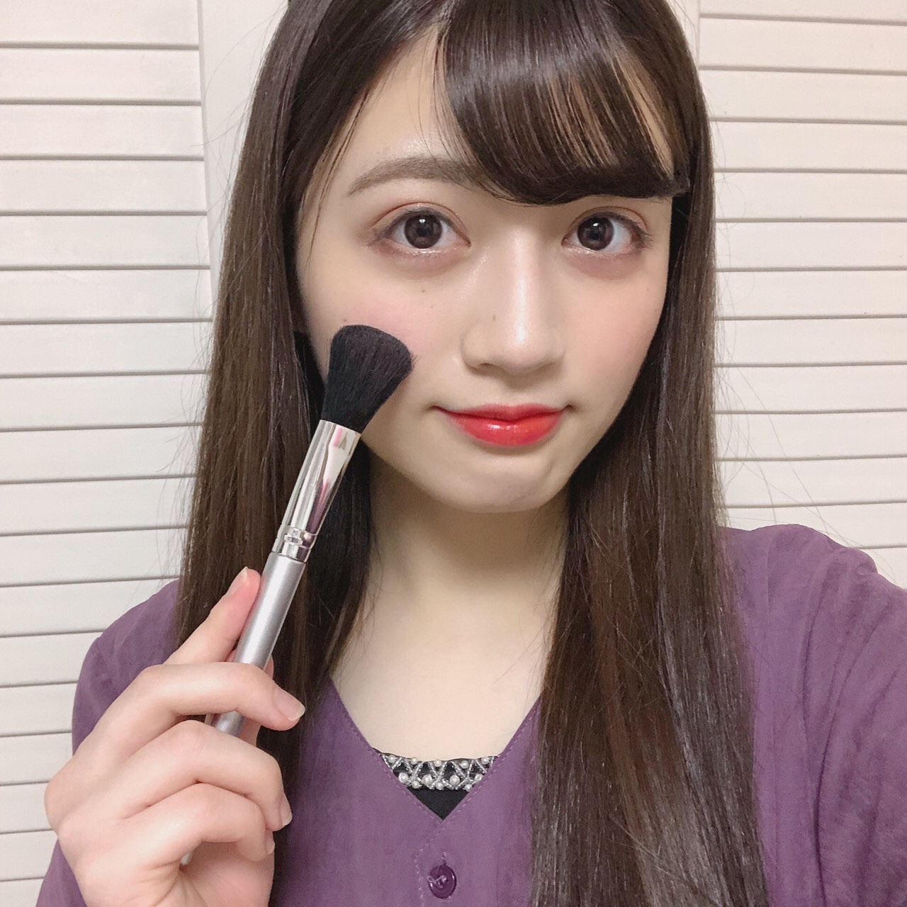 購入品のリップとチーク付けてます!(チークはCR03)