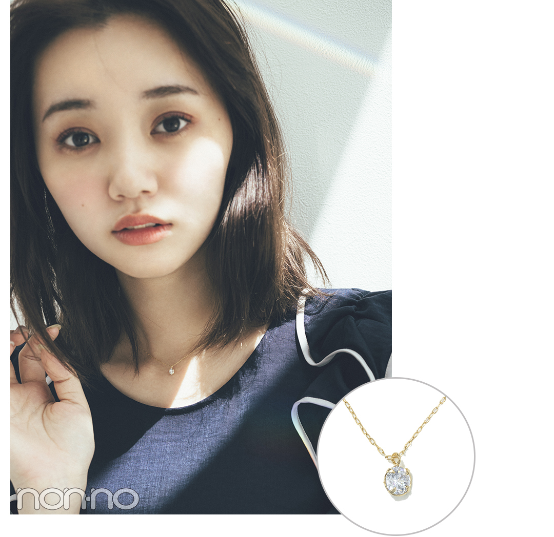 ITEM2) シンプルで高見えする キラッと輝くひと粒ストーン 江野澤愛美