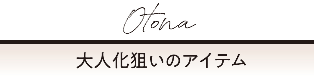 大人化狙いのアイテム