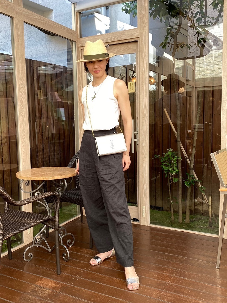 アラフィー読者ブロガーのセンスのいい大人カジュアル 夏の帽子コーデ Web Eclat 50代女性のためのファッション ビューティ ライフスタイル最新情報