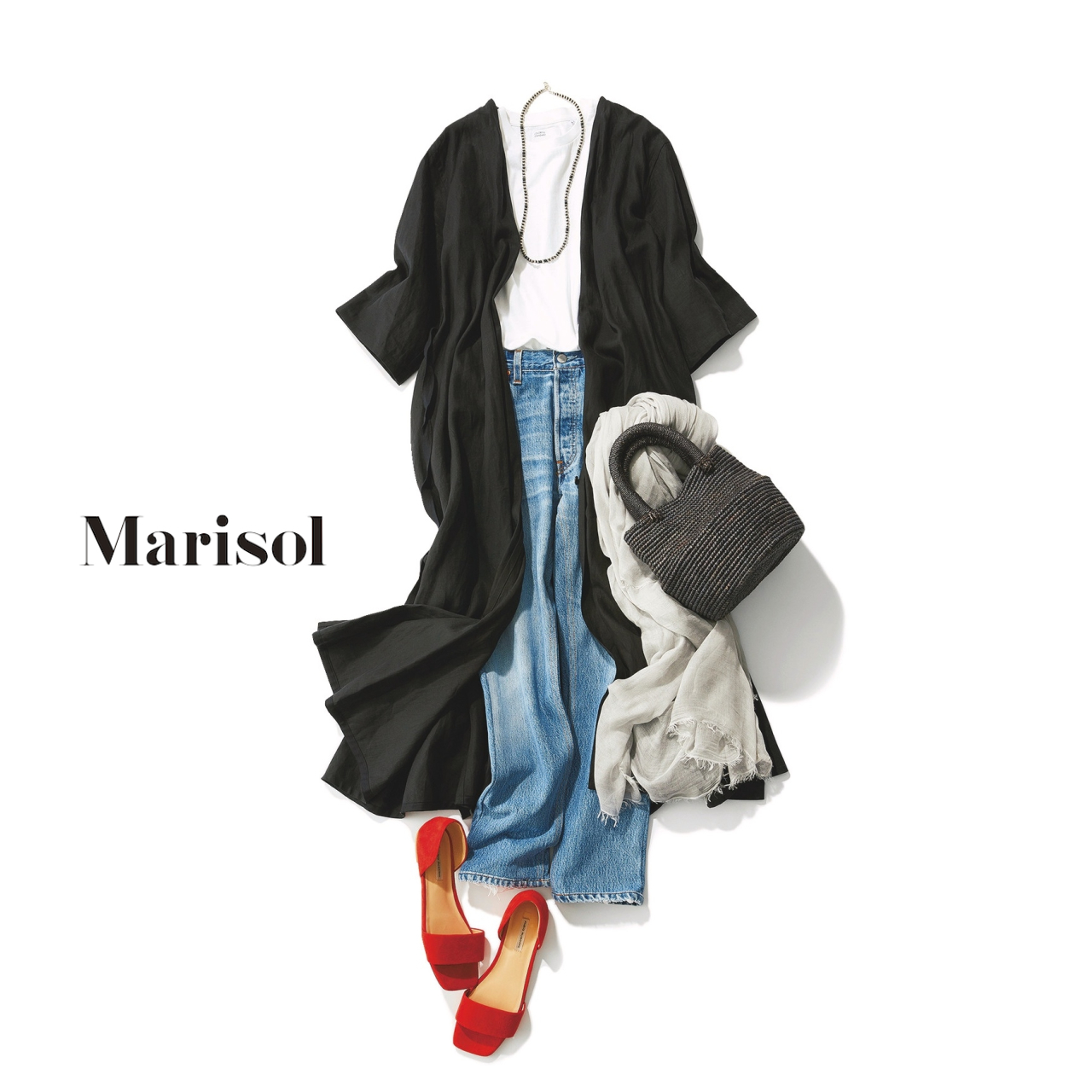 王道白tシャツコーデからきれい色リネンワンピースコーデまで アラフォーの１週間コーデ ファッション誌marisol マリソル Online 40代をもっとキレイに 女っぷり上々