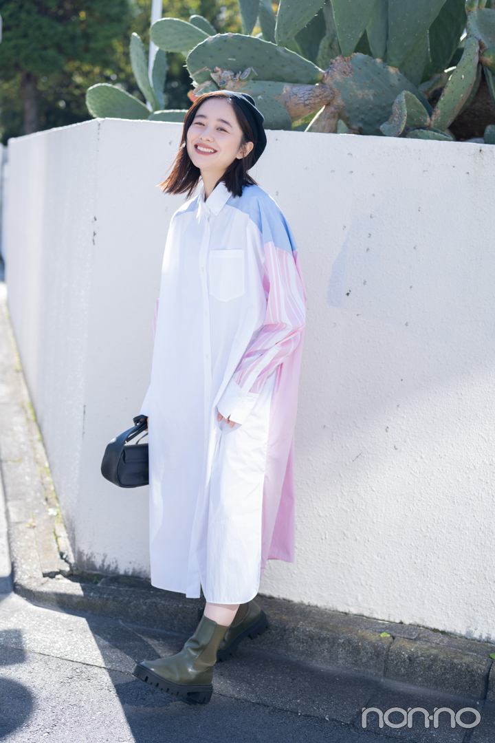 堀田真由の私服、アウターなしの全身コーディネート