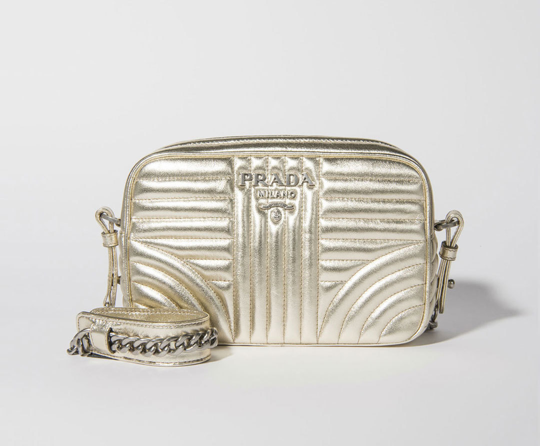 PRADA(プラダ)キルティング バッグ ゴールド