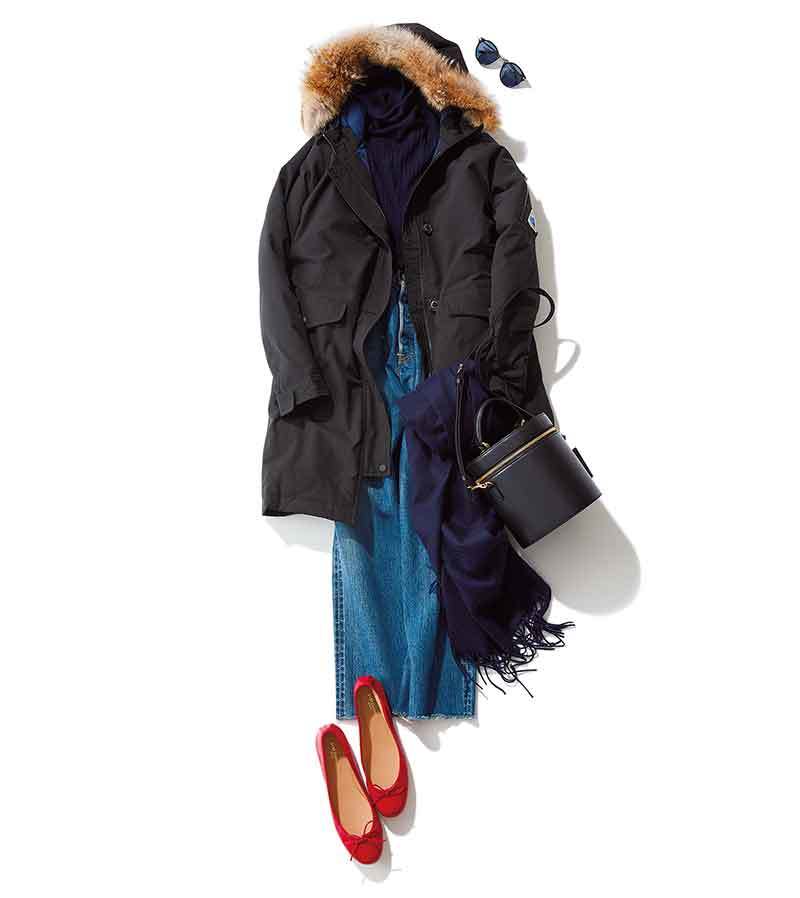 スタイリストが回答 デニム ダウンでもボーイッシュになりすぎないためにはどうしたらいい ファッション誌marisol マリソル 40代をもっとキレイに 女っぷり上々