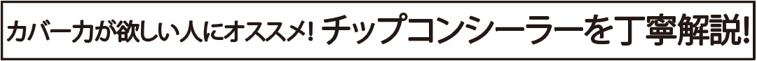 カバー力が欲しい人にオススメ! チップコンシーラーを丁寧解説!
