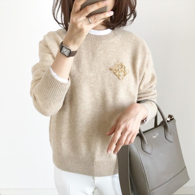 UNIQLO プレミアムラムクルーネックセーター NATURAL