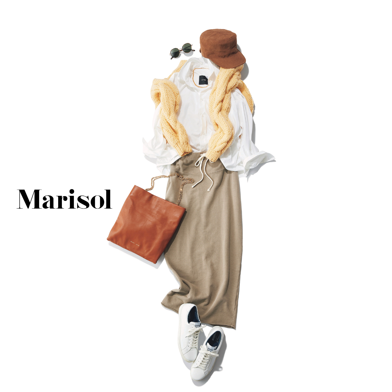 カジュアルイエローニットコーデから顔映えアイボリーニットコーデまで アラフォーの１週間コーデ ファッション誌marisol マリソル 40代をもっとキレイに 女っぷり上々