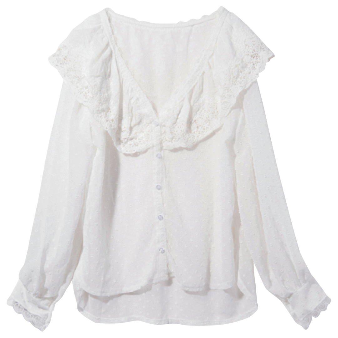 韓国ファッション18夏 レトロなフリルブラウスコーデがイン Non No Web ファッション 美容 モデル情報を毎日お届け