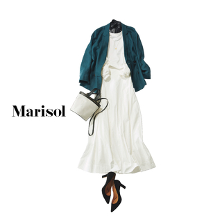 ロマンティックな白ワンピースにはオヤジ要素を加えてクールダウンを 21 3 22コーデ ファッション誌marisol マリソル Online 40代をもっとキレイに 女っぷり上々