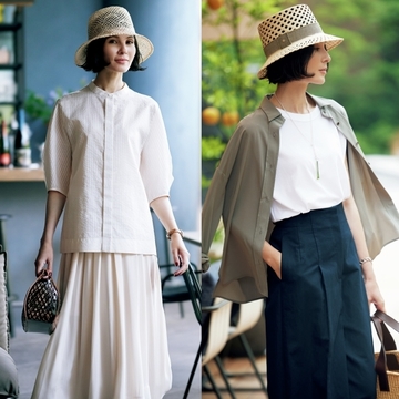 エレガントな中折れハットコーデ2選 帽子で夏コーデのマンネリから脱出 Web Eclat 50代女性のためのファッション ビューティ ライフスタイル最新情報