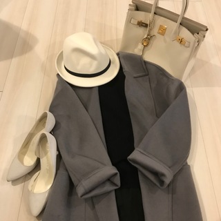 Knit MUJI / Pants UNIQLO / Coat PLST / 帽子 楽天帽子屋Kstyle / Bag Hermes / Shoes Anne Klein